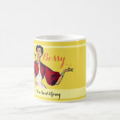 Bossy Gal Retro Yellow Kaffeetasse (VorderseiteRechts)