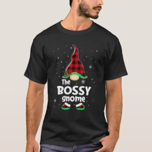 Bossy Gnome Buffalo Kariert Matching Family Christ T-Shirt
