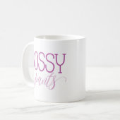 "Bossy Hosen" lustig Kaffeetasse (Vorderseite Links)