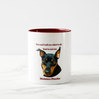 Bossy Miniature Pinscher Zweifarbige Tasse