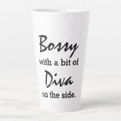 Bossy mit ein bisschen Diva Moderne Mode Milchtasse (Vorderseite)