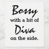 Bossy mit ein bisschen Diva Weinetikett (Einzelnes Label)