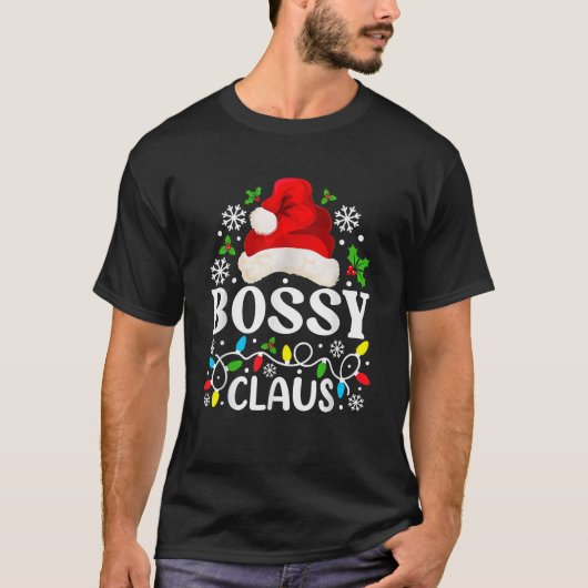 Bossy Santa Claus Funny Christmas Family Matching T-Shirt (Vorderseite)