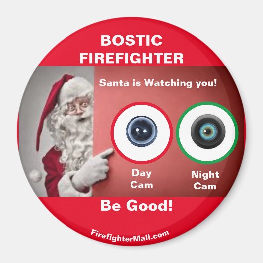 BOSTIC FIREFIGHTER Santa beobachtet Magnet (Vorne)