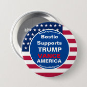 Bostic unterstützt TRUMP VANCE AMERICA Button (Vorne & Hinten)