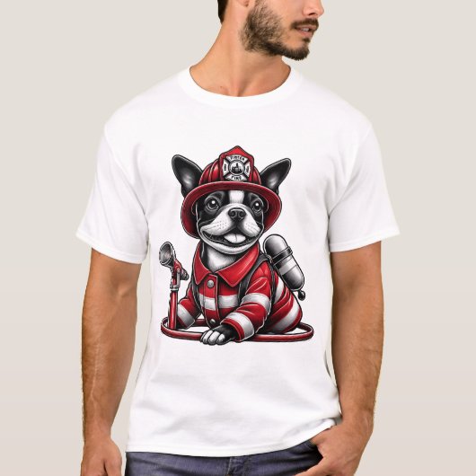 Bostie Fire Dog T-Shirt (Vorderseite)