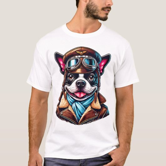 Bostie-Pilot-Design T-Shirt (Vorderseite)