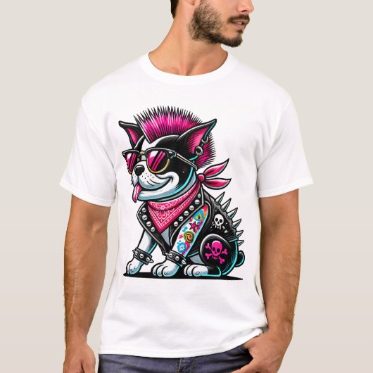 Bostie Punk Design T-Shirt (Vorderseite)