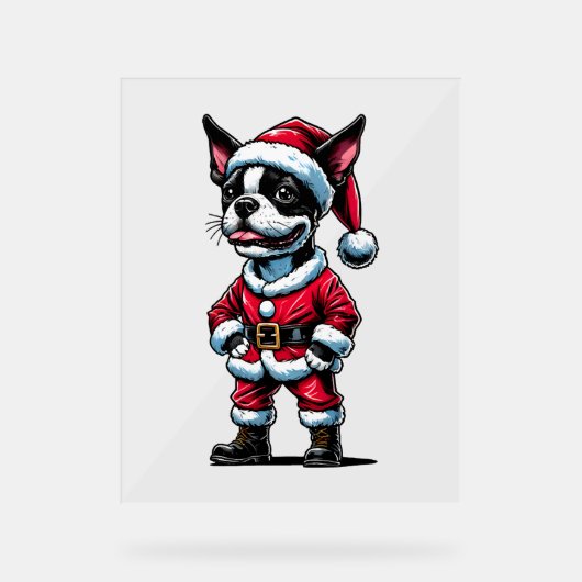 Bostie Weihnachtsmann Acrylschild (Vorderseite)