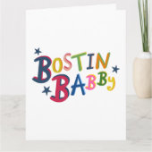 BOSTIN BABBY Black Country Worte Neue Babykarte Karte (Vorderseite)