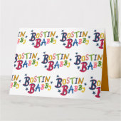 BOSTIN BABBY Black Country Worte Neue Babykarte Karte (Vorderseite)