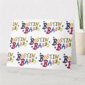 BOSTIN BABBY Black Country Worte Neue Babykarte Karte (Vorderseite)