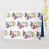 BOSTIN BABBY Black Country Worte Neue Babykarte Karte (Gelbe Blume)