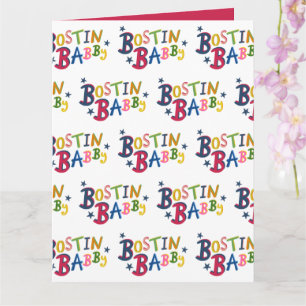 BOSTIN BABBY Black Country Worte Neue Babykarte Karte