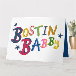 BOSTIN BABBY Black Country Worte Neue Babykarte Karte