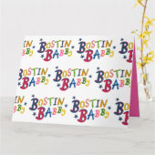 BOSTIN BABBY Black Country Worte Neue Babykarte Karte (Gelbe Blume)