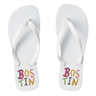 Bostin Black Country Word Drehe Flop Beach Footwea Badesandalen
