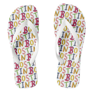 Bostin Black Country Word Drehe Flop Beach Footwea Badesandalen