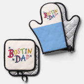 Bostin Vater Black Country Ofenhandschuh & Topflappen-Set (Vorderseite/Rückseite)