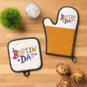 Bostin Vater Black Country Ofenhandschuh & Topflappen-Set (Oben Unten)