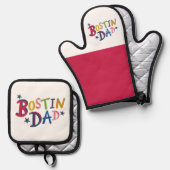 Bostin Vater Black Country Ofenhandschuh & Topflappen-Set (Vorderseite/Rückseite)