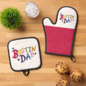 Bostin Vater Black Country Ofenhandschuh & Topflappen-Set (Oben Unten)