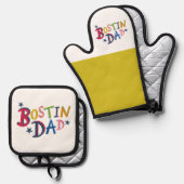 Bostin Vater Black Country Ofenhandschuh & Topflappen-Set (Vorderseite/Rückseite)