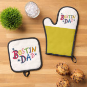 Bostin Vater Black Country Ofenhandschuh & Topflappen-Set (Oben Unten)