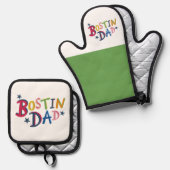 Bostin Vater Black Country Ofenhandschuh & Topflappen-Set (Vorderseite/Rückseite)