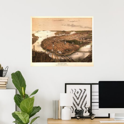 Boston 1877 Reproduction Lithograph Poster (Heimbüro)
