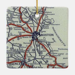 Boston 1924 Vintage Karte Keramikornament