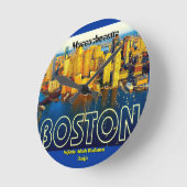 boston 2, Massachusetts - Customized Runde Wanduhr (Winkel)