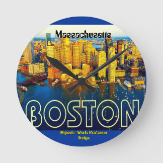 boston 2, Massachusetts - Customized Runde Wanduhr