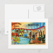 Boston #2 Massachusetts MA Vintage Travel Souvenir Postkarte (Vorne/Hinten)