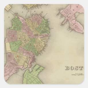 Boston 2 quadratischer aufkleber
