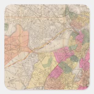 Boston 2 quadratischer aufkleber