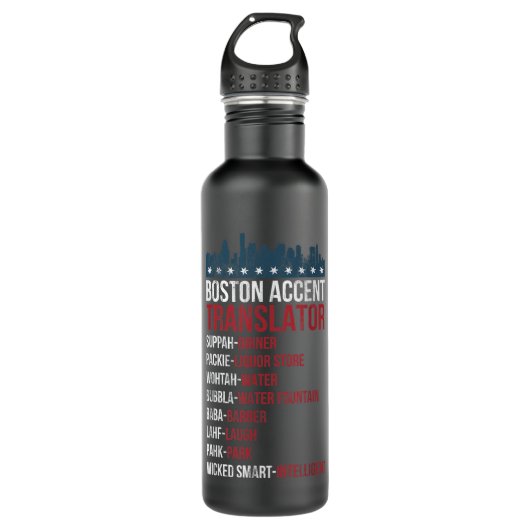 Boston Accent Translator for Wicked Smaht Bostonia Edelstahlflasche (Vorderseite)