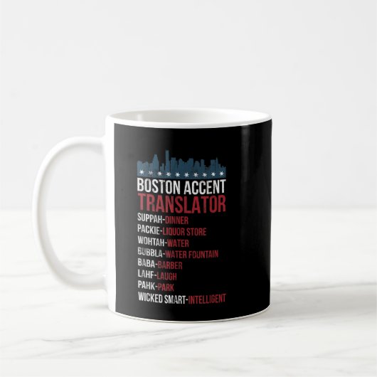 Boston Accent Translator for Wicked Smaht Bostonia Kaffeetasse (Links)