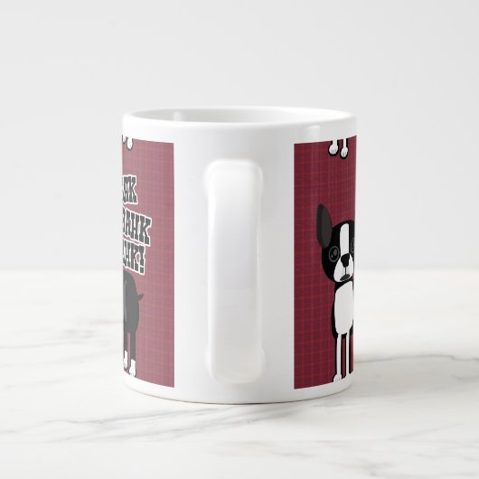 Boston-Akzent-Terrier-Muster Jumbo-Tasse (Rückseite)