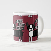 Boston-Akzent-Terrier-Muster Jumbo-Tasse (Vorderseite Rechts)