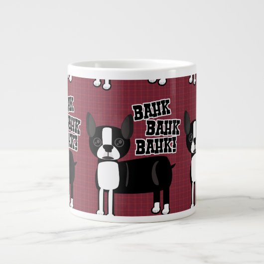 Boston-Akzent-Terrier-Muster Jumbo-Tasse (Vorderseite)