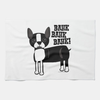 Boston-Akzent Terrier zu Hause Handtuch