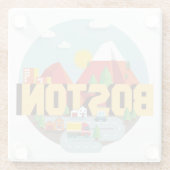 Boston als Bestimmungsort Glasuntersetzer (Rückseite)