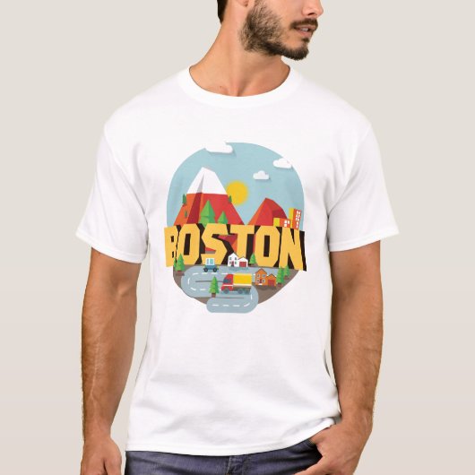 Boston als Bestimmungsort T-Shirt (Vorderseite)