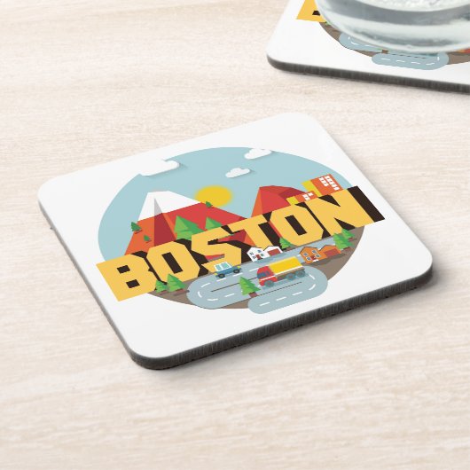 Boston als Bestimmungsort Untersetzer (Linke Seite)