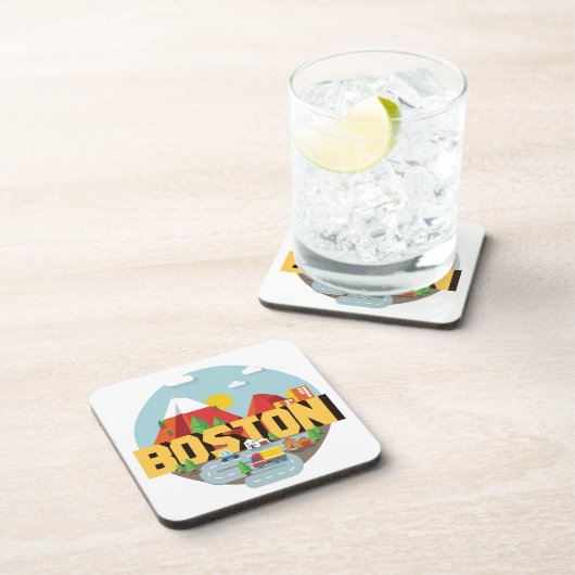 Boston als Bestimmungsort Untersetzer (Rechte Seite)