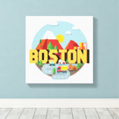 Boston als Ziel Leinwanddruck (Insitu (Holzboden))