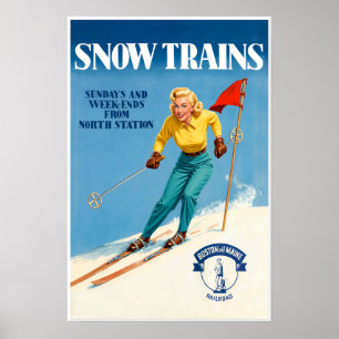 Boston and Maine Railroad Schnee-Zug Poster