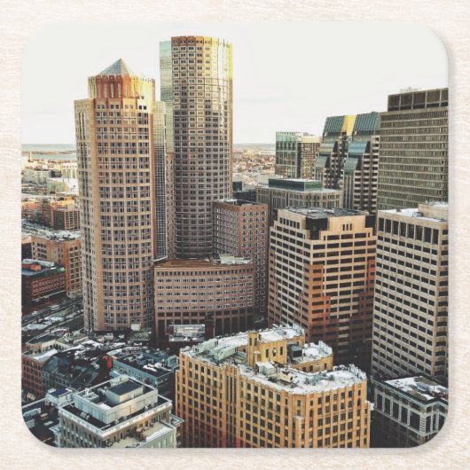 Boston-Ansicht Rechteckiger Pappuntersetzer (Vorderseite)