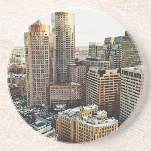 Boston-Ansicht Sandstein Untersetzer (Vorne)